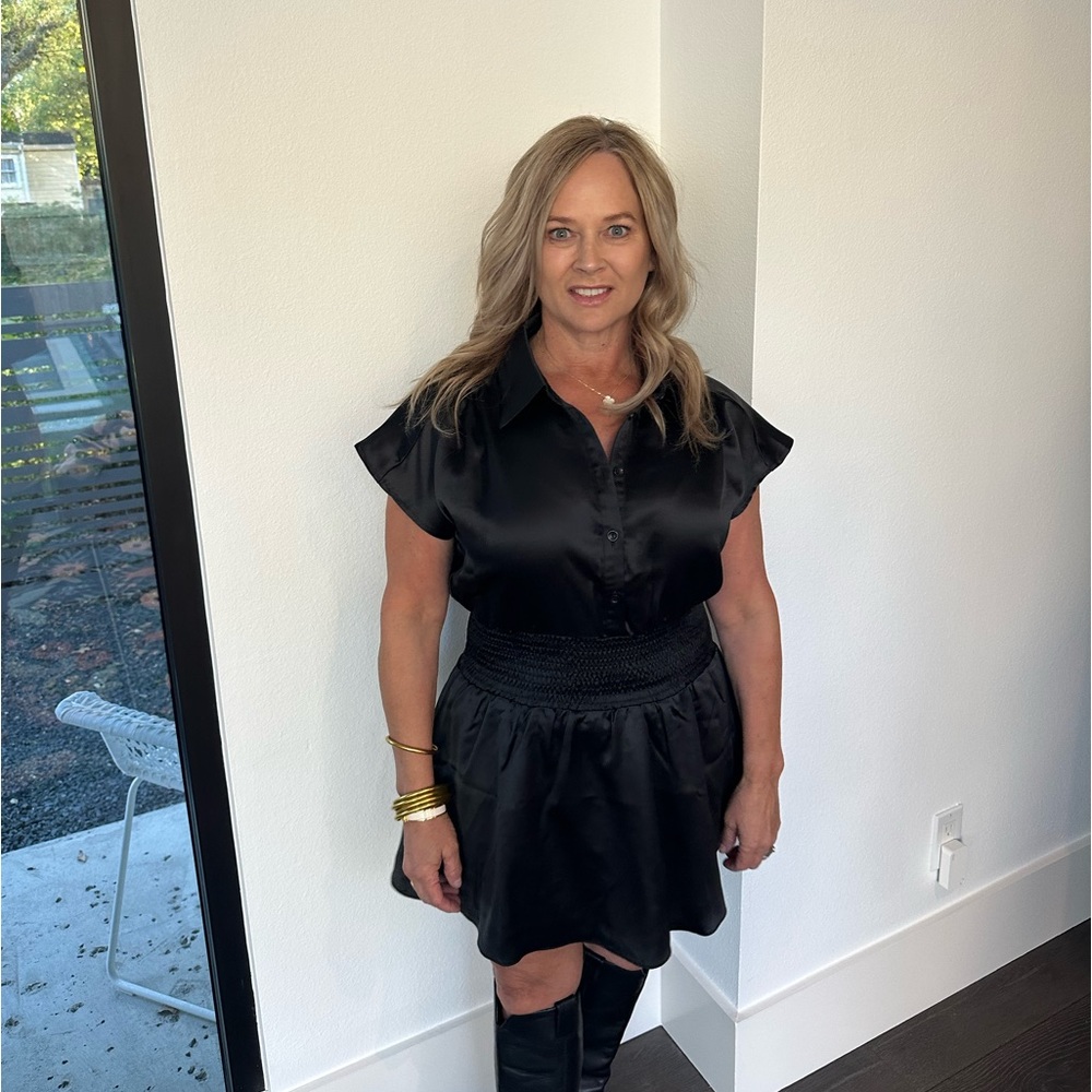 Sleek mini black dress